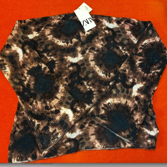 Zara brown and pink tie-dye wool blend sweater NWT - Picture 10 of 10